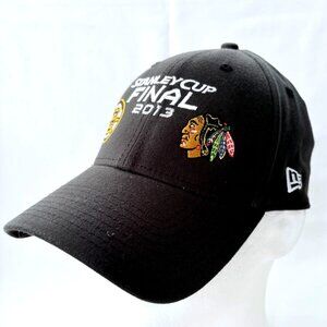 NHL 2013 Stanley Cup Final Bruins & Blackhawks Fitted Baseball Cap Hat‎ Sz S / M